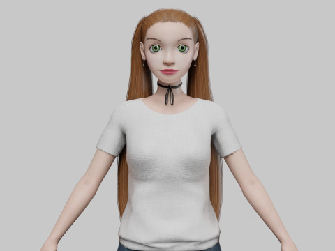 Beautiful pretty girl V21570 3D Model