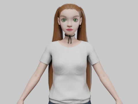 美丽漂亮的女孩V21570 3D 模型
