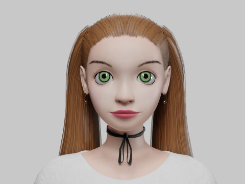 Beautiful pretty girl V21570 3D Модель