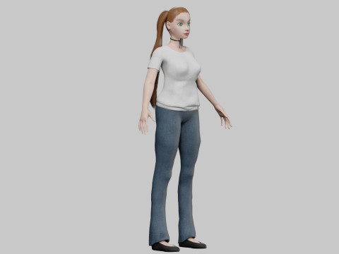 Beautiful pretty girl V21570 3D Модель