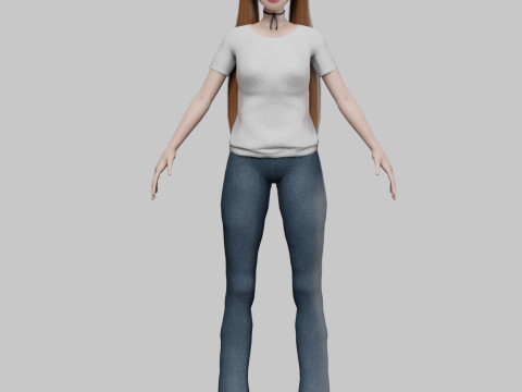 Beautiful pretty girl V21570 3D Модель