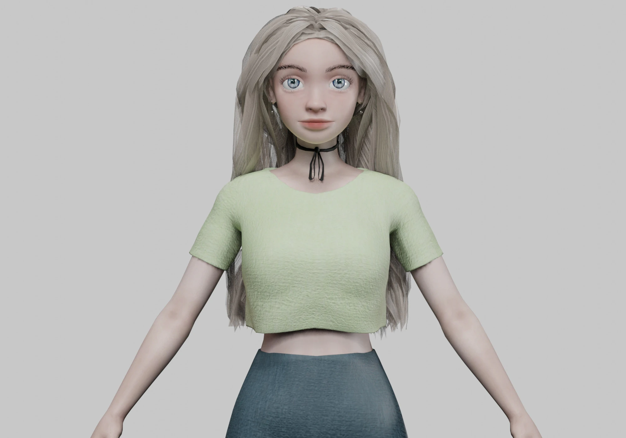 Cartoon basic girl V32075 3D Model .c4d .max .obj .3ds .fbx .stl .blend 
