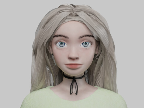 Cartoon basic girl V32075 Modèle 3D