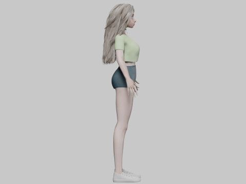 Cartoon basic girl V32075 Modèle 3D