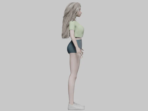 Cartoon basic girl V32075 3D Model