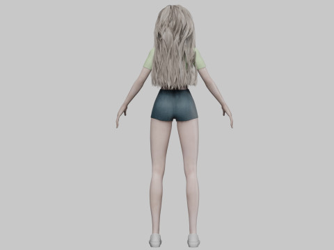 Cartoon basic girl V32075 Modèle 3D