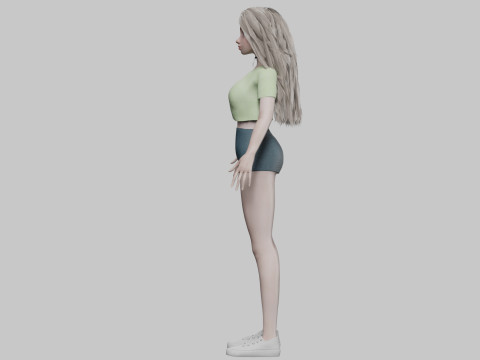 Cartoon basic girl V32075 Modèle 3D