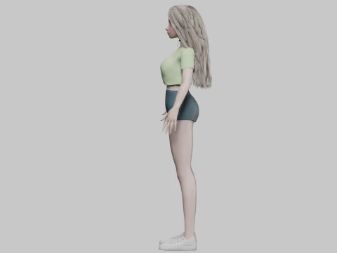 Cartoon basic girl V32075 3D Model