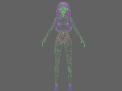 Cartoon basic girl V32075 Modèle 3D