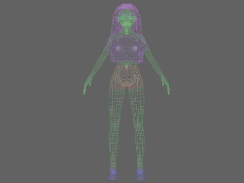 Cartoon basic girl V32075 3D Model