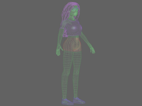 Cartoon basic girl V32075 Modèle 3D