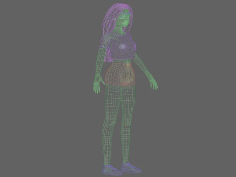 Cartoon basic girl V32075 3D Model