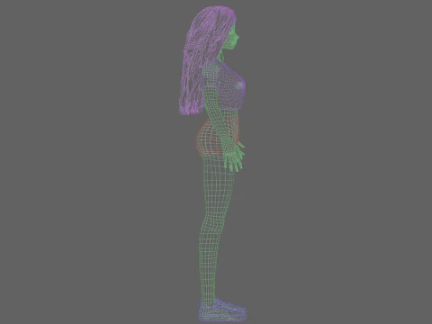 Cartoon basic girl V32075 3D Model