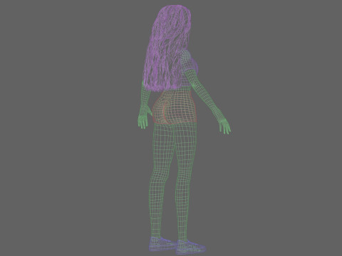 Cartoon basic girl V32075 Modèle 3D