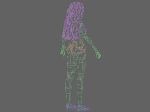 Cartoon basic girl V32075 3D Model