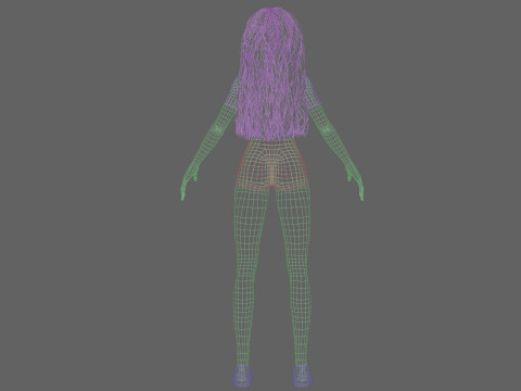 Cartoon basic girl V32075 Modèle 3D