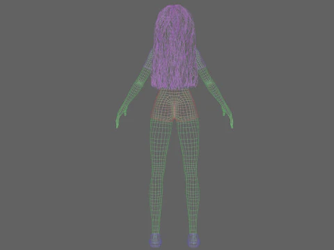 Cartoon basic girl V32075 3D Model