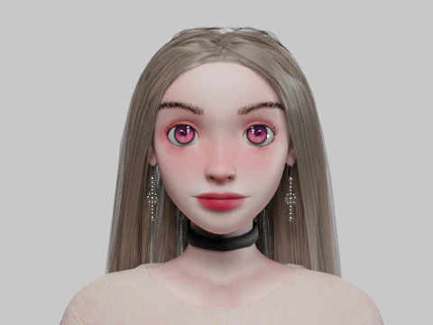 कार्टून सुंदर लड़की V33817 3D मॉडल