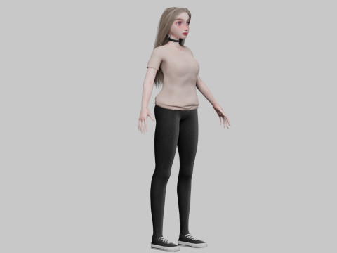 Cartoon beautiful girl V33817 3D Model