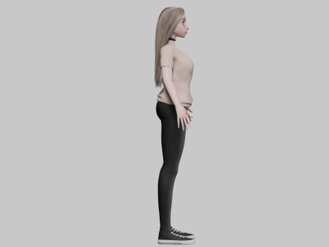 Cartoon beautiful girl V33817 3D Model