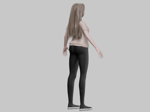 Cartoon beautiful girl V33817 3D Model