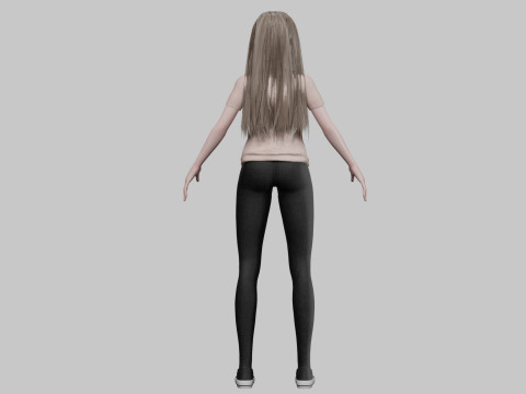 Cartoon beautiful girl V33817 3D Model