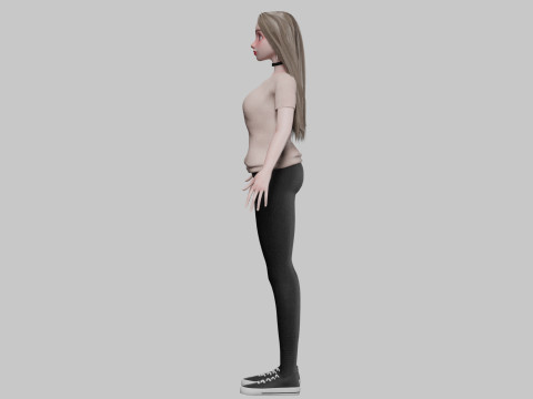 Cartoon beautiful girl V33817 3D Model