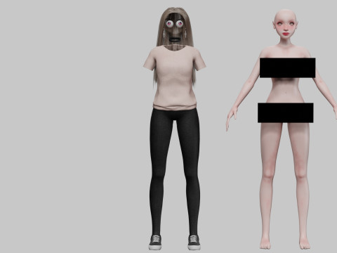 Cartoon beautiful girl V33817 3D Model