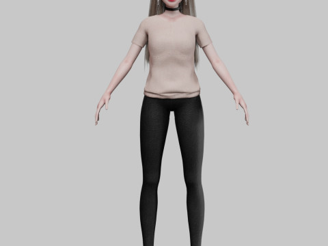 Cartoon beautiful girl V33817 3D Model