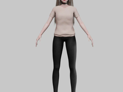 कार्टून सुंदर लड़की V33817 3D मॉडल