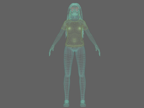 Cartoon beautiful girl V33817 3D Model