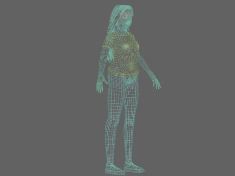 Cartoon beautiful girl V33817 3D Model