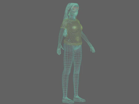 कार्टून सुंदर लड़की V33817 3D मॉडल