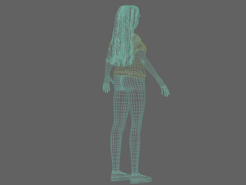 Cartoon beautiful girl V33817 3D Model