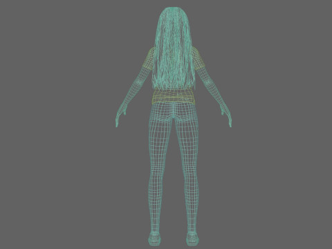 Cartoon beautiful girl V33817 3D Model