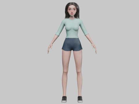 Cartoon classic girl V30526 3D Model