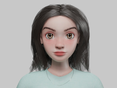 Cartoon classic girl V30526 3D Model