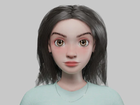 Cartoon classic girl V30526 3D Model
