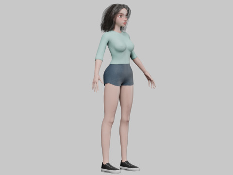 Cartoon classic girl V30526 3D Model