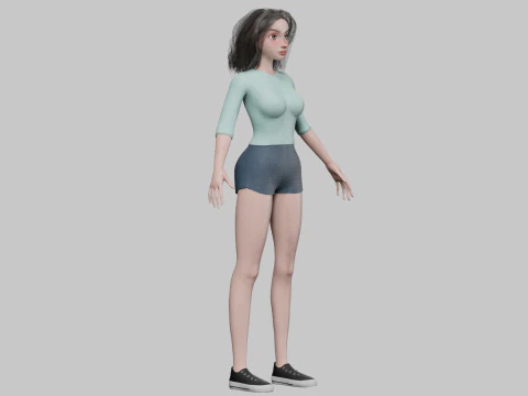 Cartoon classic girl V30526 3D Model