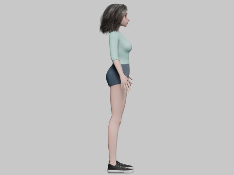 Cartoon classic girl V30526 3D Model