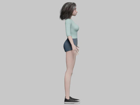 Cartoon classic girl V30526 3D Model
