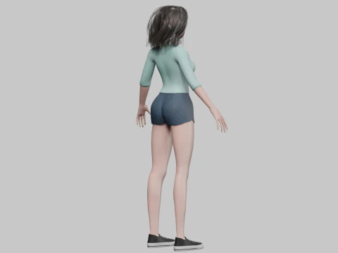 Cartoon classic girl V30526 3D Model