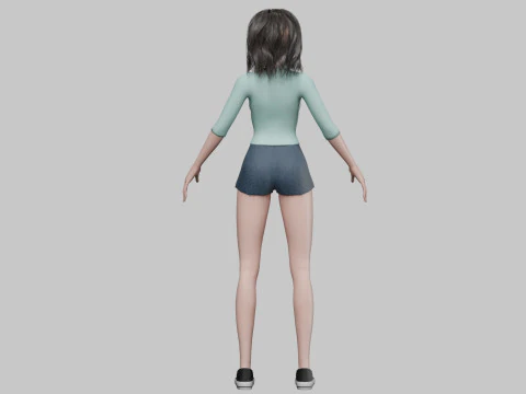 Cartoon classic girl V30526 3D Model