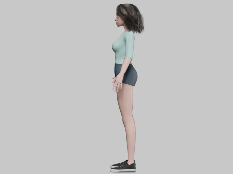Cartoon classic girl V30526 3D Model