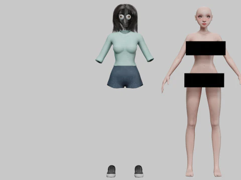 Cartoon classic girl V30526 3D Model