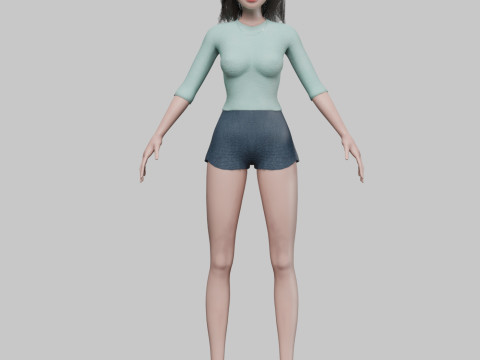 Cartoon classic girl V30526 3D Model