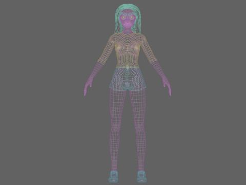 Cartoon classic girl V30526 3D Model