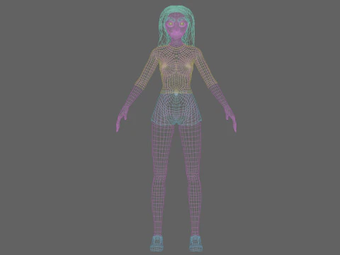 Cartoon classic girl V30526 3D Model
