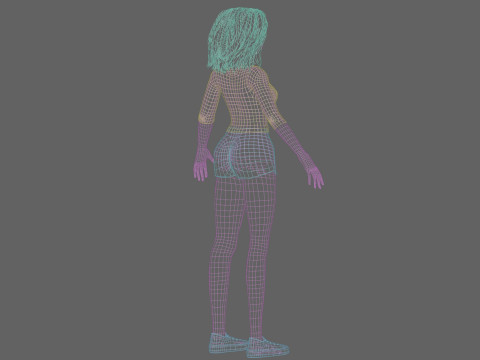 Cartoon classic girl V30526 3D Model